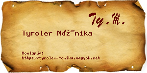 Tyroler Mónika névjegykártya